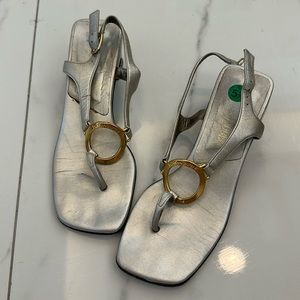 Saint Laurent 90s metallic Thong Sandal